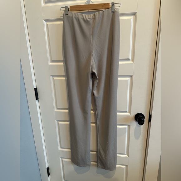 PrettyLittleThing Ribbed Straight Leg Side Slit Pants - Picture 2 of 4